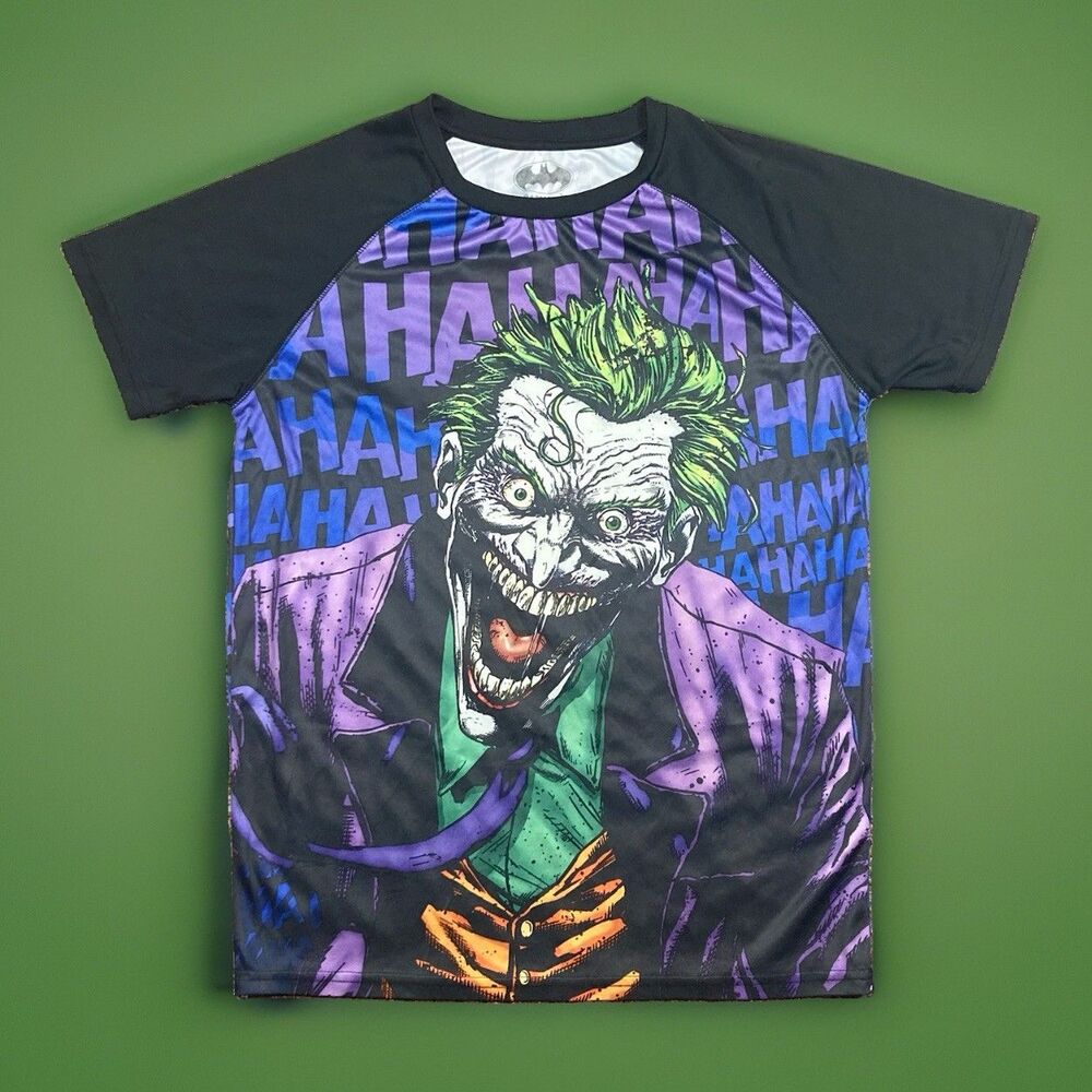 Batman Joker Shirt Mens Medium Shirt Sleeve All Over Print
